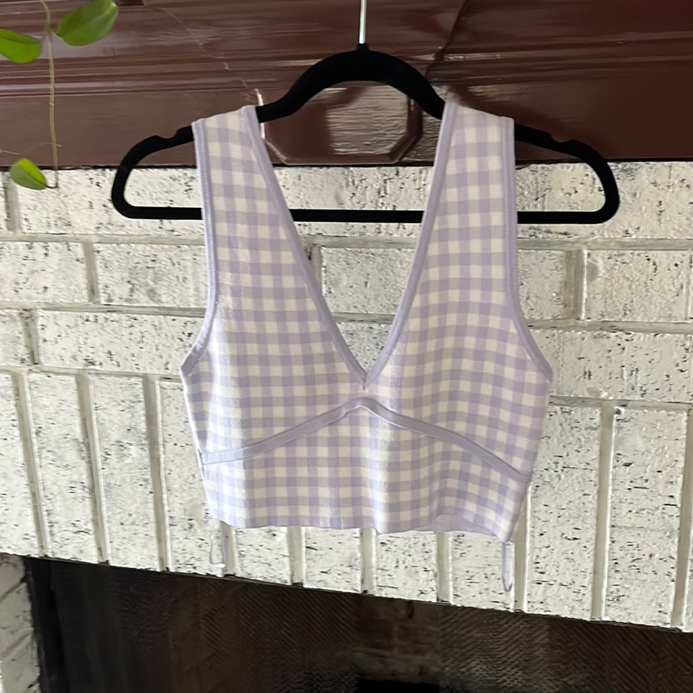 Zara purple plaid tank top